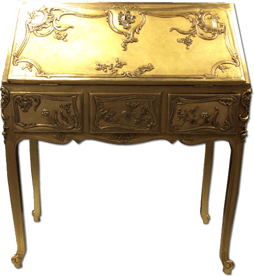 Fine gold gilding of a secretary